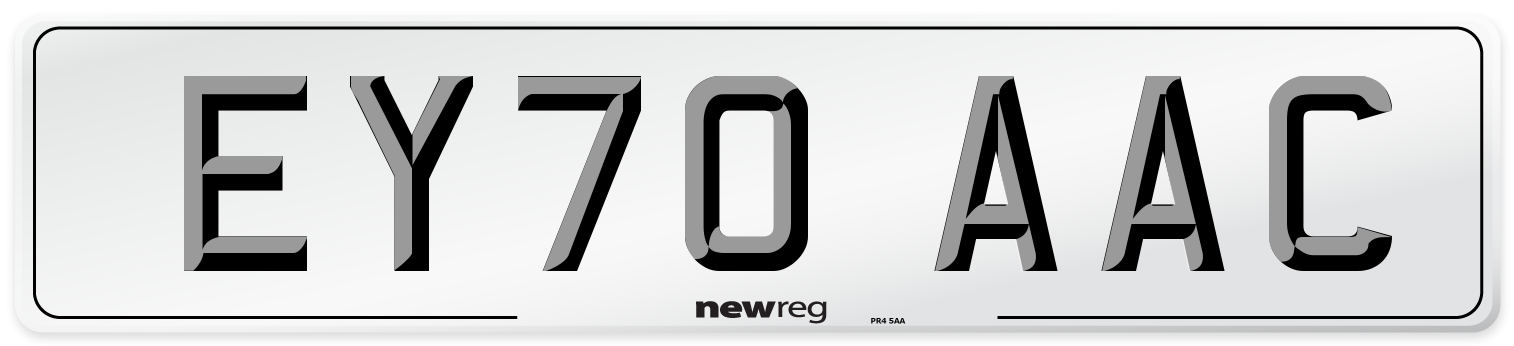 EY70 AAC Number Plate from New Reg